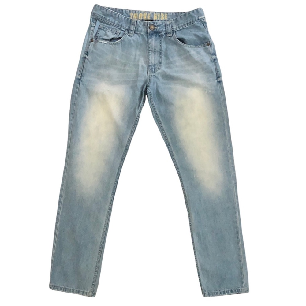 Smoke Rise Men Slim Fit Light Blue Jeans, Size 34 X 34